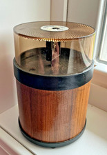 Vintage 1970s John Battery Powered Faux Brown Wood Panel Case Pencil Sharpener picture