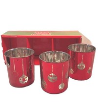 Kirkland's Red Ornament Votives So Very Merry Set Of 3 3.2