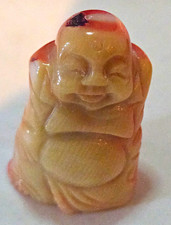 ANTIQUE CHINESE CARVED NATURAL CORAL BUDAI / LAUGHING BUDDHA picture
