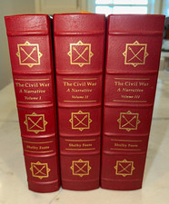 Shelby Foote THE CIVIL WAR A NARRATIVE Signed Easton Press 3 Vol Leather 1991 picture