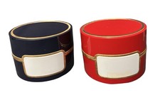2pc Lot VTG Cartier Must de Cartier Paris Empty Containers Lidded Jars Rd Blue picture