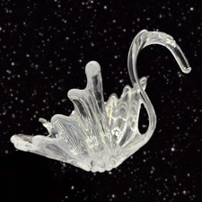 Vintage Clear Swan Crystal Glass Bowl Centerpiece French Glass Marked 9”W 7”T picture