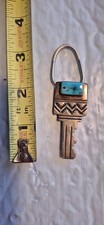 Native American (Navajo) Made Key Ring With Turquoise.  Marked Can't Read picture