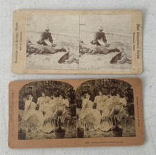 Pair of Antique Stereo View Cards B.W. Kilburn James M. Davis 1890s picture