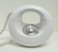 White Western Electric Sculptura Rotary Desk Telephone - Full Restoration picture