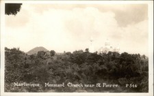 RPPC St Pierre Martinique Monmart Church Canadian Pacific Cruise real photo PC picture