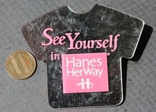 1980-90s Era See Yourself in Hanes Her Way Mirror finish shirt-shaped pin RARE - picture