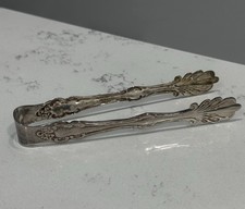 Sheridan Taunton Vintage Silversmiths Silver-plated Serving Tongs Shell Claw 7