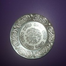 Dollhouse miniature vintage sterling silver VictorianPeriod plate, 1:12 picture