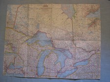 VINTAGE CENTRAL CANADA MAP National Geographic July 1963 picture