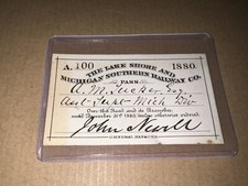 1880 Lake Shore & Michigan Southern Railroad RR Annual Pass w/ Map picture