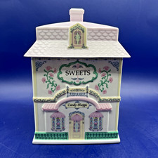 Vintage Lenox Village Candy Shoppe SWEETS Canister 1992 with Lid - Chip In Lid picture