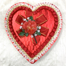 Vintage Brach's Valentine's Chocolate Heart Box, 10 x 9-1/2