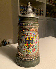 Original King Deutschland Germany Coat of Arms Lidded Beer Stein picture