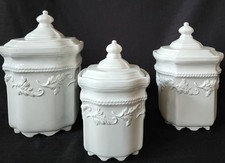 Tracy Porter Millicent's Fancy Canister Set 3 pc. RARE Blue Green #9712270 Mint picture