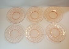 Set Of 6 Etched Depression Glass Saucers Vintage 6.25