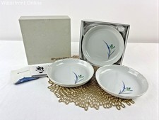 Koransha Pottery Japanese Style Bowls / Ruffled Iris Floral Pattern / Set of 3 picture