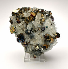 Large Natural Pyrite & Quartz Crystal Cluster Specimen – 13–14cm, 906g Hand-Pick picture