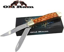 Old Ram Collection Everyday Carry Manual Folding Trapper Knife w/Smooth Resin picture