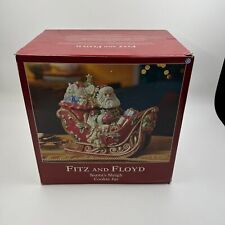 Fitz and Floyd Santa's Sleigh Cookie Jar/Centerpiece/Christmas Holiday Decor NiB picture