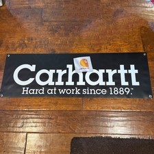 Carhartt Banner 4FT β βHard at Work Since 1889β Vinyl Sign Workwear Display picture