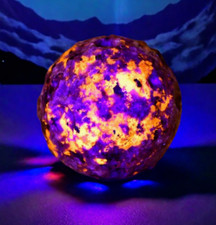 2pcs Yooperlite Flaming Moonstone Sphere Glowing Crystal Ball Healing Decor picture