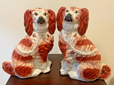 Married Pair 19C Antique Victorian Staffordshire Dogs 14+ inch from M.S. Rau picture