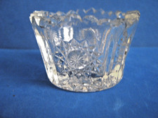 HEISEY BEADED PANEL & SUNBURST PATTERN GLASS OPEN SALT CELLAR,c1900 picture