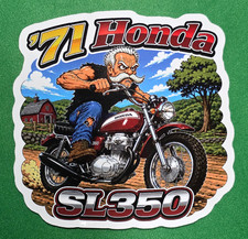 1971 Honda SL350 Motorcycle 9x9cm Durable Die-Cut Vinyl Sticker picture