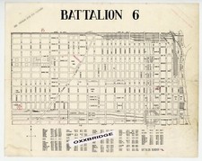 Chicago Fire Battalion Map 1949 Vintage 11x14 CFD Firefighting West Side XL108 picture