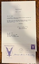 Omar Bradley Signed Letter + WWII FDC Autograph Beckett BAS Certified Gen Army picture