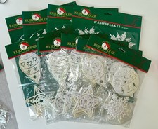 VTG Kurt Adler Snowflake Ornaments 40 Pc Lot 10 Packs Glitter Christmas 4” picture
