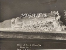 1933 CHICAGO & NORTHWESTERN RR LOCOMOTIVE #3032 PHOTO NEGATIVE picture