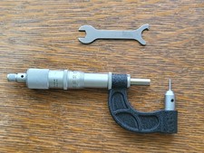 Vintage Scherr-Tumico Multi-Anvil Micrometer 0-25mm w/Wrench USA picture