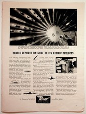Bendix Atomic Projects Ad 1950s Nuclear Power Reactor USS Long Beach Ephemera picture