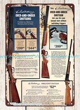 1975 Sears firearm catalog over-and-under shotguns metal tin sign sun wall art picture