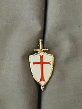 York Rites Shield Shape Sword Cross Knights Templar Lapel Tac Pin Freemason NEW picture