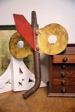 Antique Railroad Switch Signal Crossing Arm Sign Reflector Cast Iron Train VTG picture