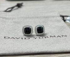 David Yurman Sterling Silver 7mm Albion Black Onyx Diamonds Stud Earrings picture