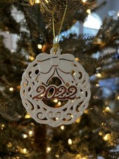 Lenox Pierced Christmas Wreath Porcelain 2022 Ornament. picture