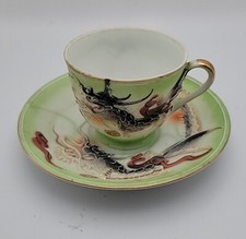 Antique Dragonware Demitasse Cup and Saucer Hand Painted with Moriage  picture