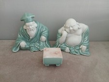 Vtg Shafford Japanese Great Masters Buddha vs Confucius Strategizing Figurine picture
