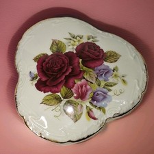 VTG LIMOGES France Jammet Seignolles Floral Gold Porcelain Trinket Jewelry Box  picture