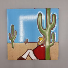 Vtg Rio Grande Art Tile Cactus Sue Poet Southwestern Santa Fe New Mexico *READ* picture