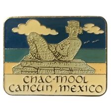 Vintage Chacmool Cancun Mexico Scenic Travel Souvenir Pin picture