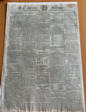 1806 The Derby Mercury Newspaper Lord Nelson Trafalgar Battle Lady Hamilton Rare picture
