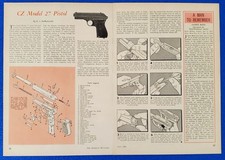 1961 CZECH MODEL 27 PISTOL ILLUSTRATED PARTS BREAKDOWN 2pg GUN ARTICLE PRINT AD picture