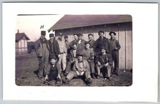 Vtg B&W Snapshot Harry Pearson Railroad Gang Workers Bradford Ohio Shed Men picture