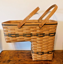 Vintage Bradford Basket Company Hand Woven Stair Basket Signed 1996 picture