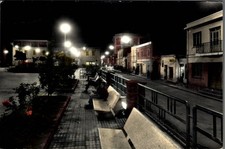 Cagliari Terralba at night, Barber Shop F. Large shipped picture